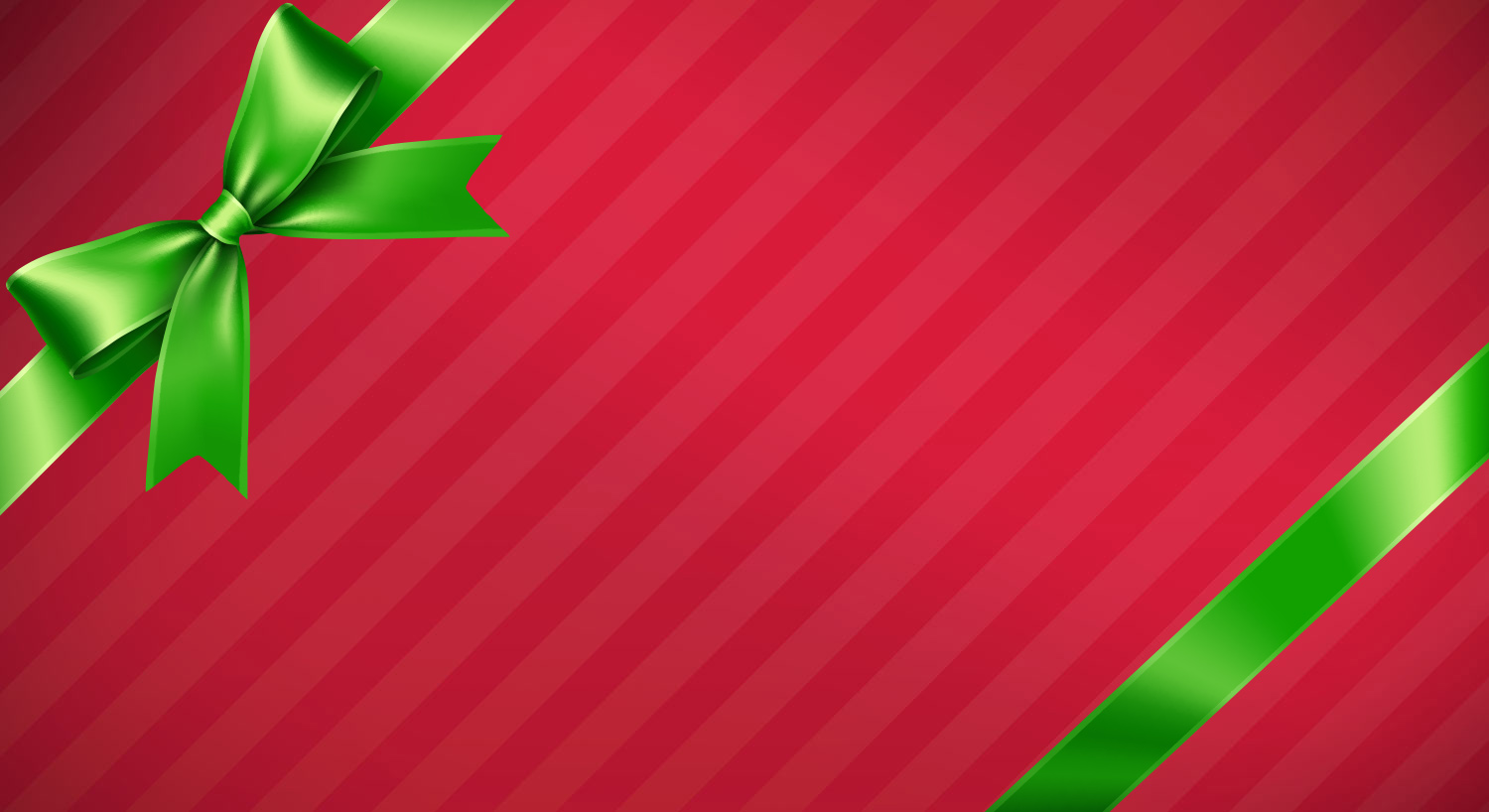 Red wrapping paper with a green bow