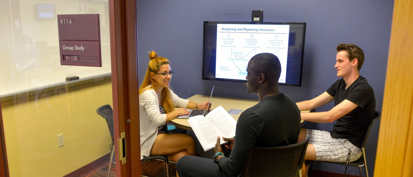 Students studying in a Reeves Study Room