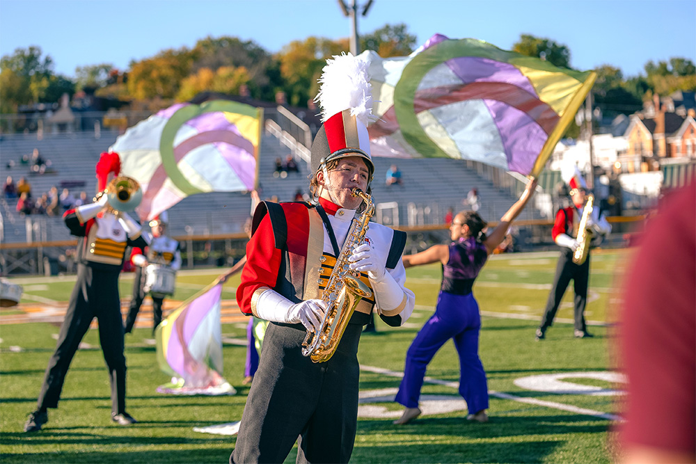 Seton Hill University Department of Music - Saxophone Player in the Marching Band