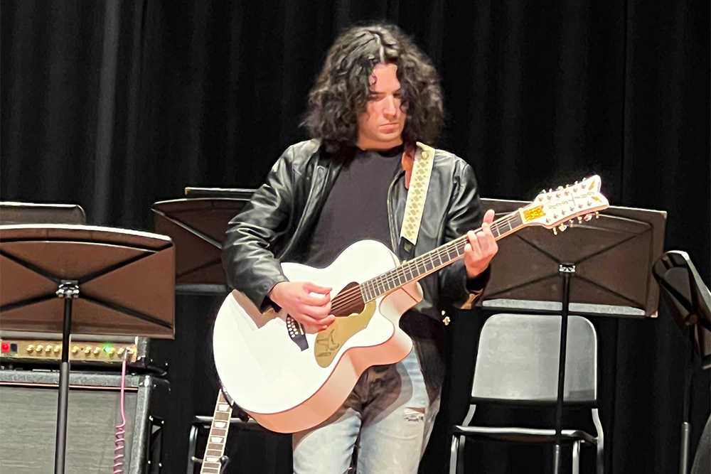 Seton Hill University Department of Music - Student Plays Guitar with the Commercial Music Ensemble