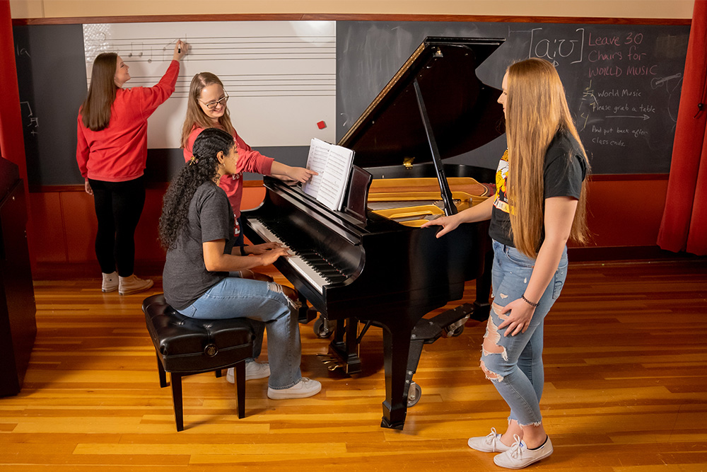 Seton Hill University Department of Music - Students Work Together in a Music Classroom
